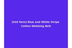 [Hot Item] Blue and White Stripe Cotton Webbing Belt