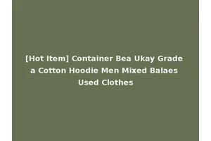 [Hot Item] Container Bea Ukay Grade a Cotton Hoodie Men Mixed Balaes Used Clothes