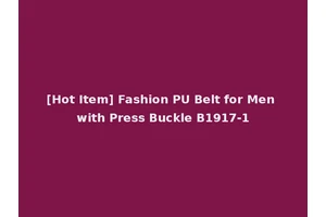 [Hot Item] Fashion PU Belt for Men with Press Buckle B1917-1