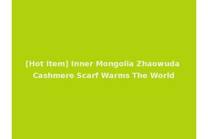 [Hot Item] Inner Mongolia Zhaowuda Cashmere Scarf Warms The World