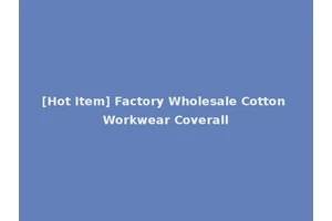 [Hot Item] Factory Wholesale Cotton Workwear Coverall