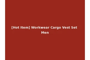 [Hot Item] Workwear Cargo Vest Set Men