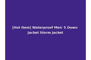 [Hot Item] Waterproof Men′ S Down Jacket Storm Jacket