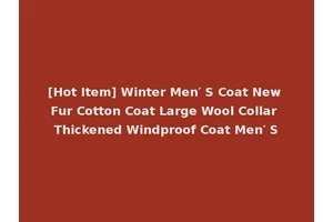 [Hot Item] Winter Men′ S Coat New Fur Cotton Coat Large Wool Collar Thickened Windproof Coat Men′ S