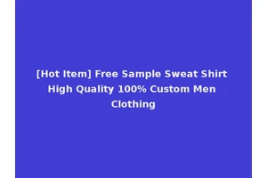 [Hot Item] Free Sample Sweat Shirt High Quality 100% Custom Men Clothing
