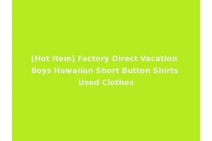 [Hot Item] Factory Direct Vacation Boys Hawaiian Short Button Shirts Used Clothes