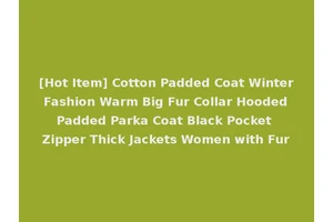 [Hot Item] Cotton Padded Coat Winter Fashion Warm Big Fur Collar Hooded Padded Parka Coat Black Pocket Zipper Thick Jackets Women with Fur