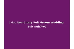 [Hot Item] Italy Suit Groom Wedding Suit Suit7-67