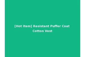 [Hot Item] Resistant Puffer Coat Cotton Vest
