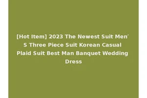 [Hot Item] 2023 The Newest Suit Men′ S Three Piece Suit Korean Casual Plaid Suit Best Man Banquet Wedding Dress