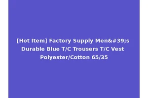 [Hot Item] Factory Supply Men's Durable Blue T/C Trousers T/C Vest Polyester/Cotton 65/35