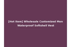 [Hot Item] Wholesale Customized Men Waterproof Softshell Vest