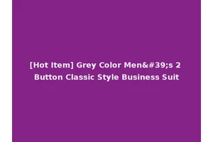 [Hot Item] Grey Color Men's 2 Button Classic Style Business Suit