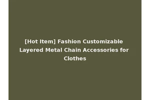 [Hot Item] Fashion Customizable Layered Metal Chain Accessories for Clothes