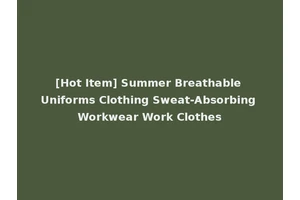 [Hot Item] Summer Breathable Uniforms Clothing Sweat-Absorbing Workwear Work Clothes