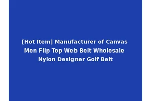 [Hot Item] Manufacturer of Canvas Men Flip Top Web Belt Wholesale Nylon Designer Golf Belt
