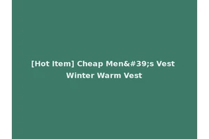 [Hot Item] Cheap Men's Vest Winter Warm Vest
