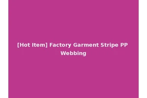 [Hot Item] Factory Garment Stripe PP Webbing