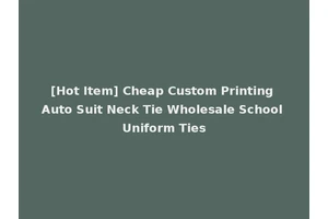 [Hot Item] Cheap Custom Printing Auto Suit Neck Tie Wholesale School Uniform Ties