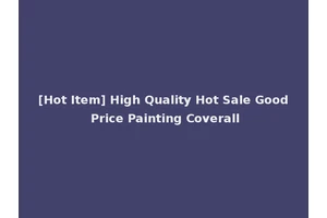 [Hot Item] High Quality Hot Sale Good Price Painting Coverall