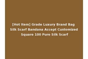 [Hot Item] Grade Luxury Brand Bag Silk Scarf Bandana Accept Customized Square 100 Pure Silk Scarf