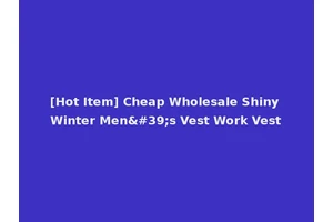[Hot Item] Cheap Wholesale Shiny Winter Men's Vest Work Vest
