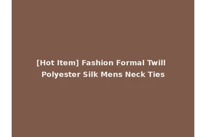 [Hot Item] Fashion Formal Twill Polyester Silk Mens Neck Ties