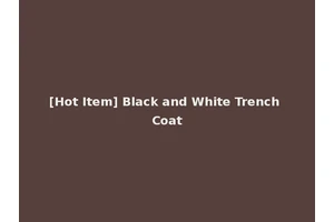 [Hot Item] Black and White Trench Coat