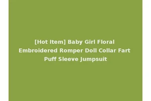 [Hot Item] Baby Girl Floral Embroidered Romper Doll Collar Fart Puff Sleeve Jumpsuit