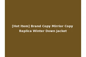 [Hot Item] Brand Copy Mirrior Copy Replica Winter Down Jacket