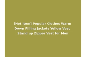 [Hot Item] Popular Clothes Warm Down Filling Jackets Yellow Vest Stand up Zipper Vest for Men