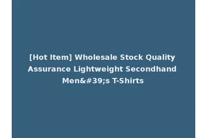 [Hot Item] Wholesale Stock Quality Assurance Lightweight Secondhand Men's T-Shirts