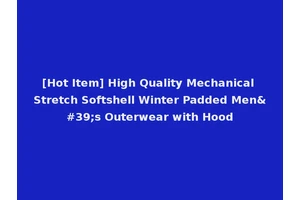 [Hot Item] High Quality Mechanical Stretch Softshell Winter Padded Men's Outerwear with Hood