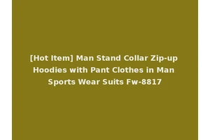 [Hot Item] Man Stand Collar Zip-up Hoodies with Pant Clothes in Man Sports Wear Suits Fw-8817