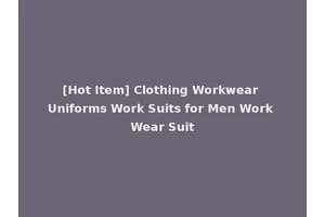 [Hot Item] Clothing Workwear Uniforms Work Suits for Men Work Wear Suit
