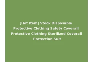 [Hot Item] Stock Disposable Protective Clothing Safety Coverall Protective Clothing Sterilized Coverall Protection Suit