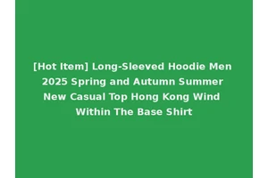 [Hot Item] Long-Sleeved Hoodie Men 2025 Spring and Autumn Summer New Casual Top Hong Kong Wind Within The Base Shirt