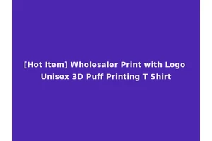 [Hot Item] Wholesaler Print with Logo Unisex 3D Puff Printing T Shirt