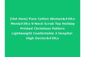 [Hot Item] Pure Cotton Women's Men's V-Neck Scrub Top Holiday Printed Christmas Pattern Lightweight Comfortable 3 Hospital High Doctor's