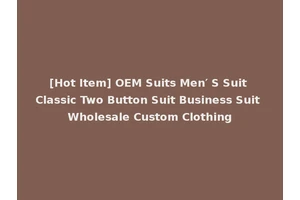 [Hot Item] OEM Suits Men′ S Suit Classic Two Button Suit Business Suit Wholesale Custom Clothing
