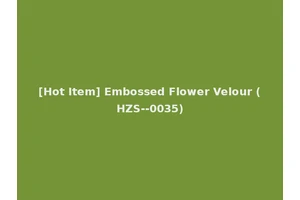 [Hot Item] Embossed Flower Velour (HZS--0035)