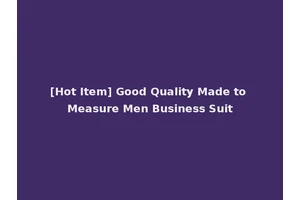 [Hot Item] Good Quality Made to Measure Men Business Suit