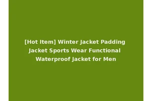 [Hot Item] Winter Jacket Padding Jacket Sports Wear Functional Waterproof Jacket for Men