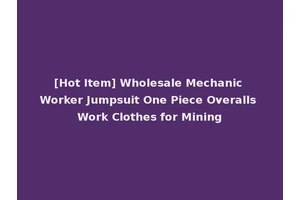 [Hot Item] Wholesale Mechanic Worker Jumpsuit One Piece Overalls Work Clothes for Mining