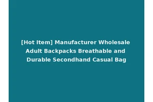 [Hot Item] Manufacturer Wholesale Adult Backpacks Breathable and Durable Secondhand Casual Bag