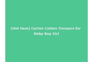 [Hot Item] Carton Cotton Trousers for Baby Boy Girl