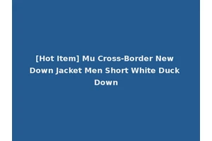 [Hot Item] Mu Cross-Border New Down Jacket Men Short White Duck Down