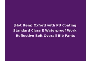 [Hot Item] Oxford with PU Coating Standard Class E Waterproof Work Reflective Belt Overall Bib Pants