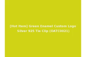 [Hot Item] Green Enamel Custom Logo Silver 925 Tie Clip (OATC0021)