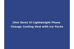[Hot Item] Gl Lightweight Phase Change Cooling Vest with Ice Packs